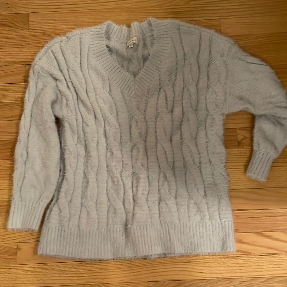 Lucky Brand light blue semi-shag sweater. super soft!